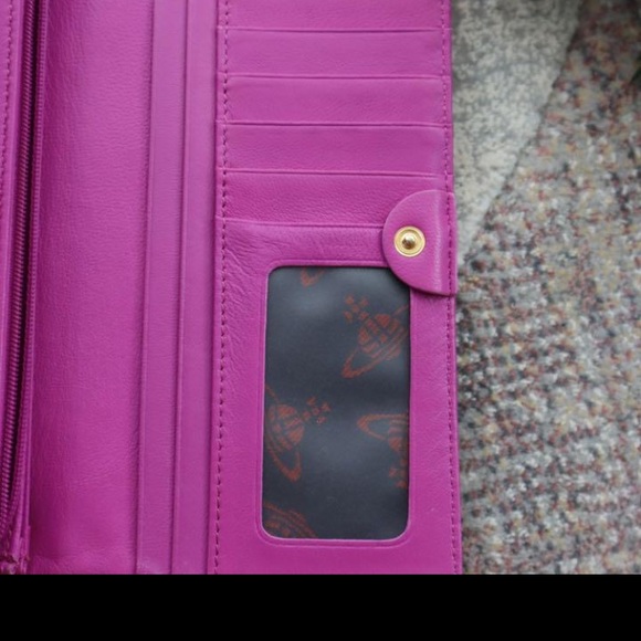 VINTAGE Vivienne Westwood Wallet Purse Long Wallet Orb Pink Woman Authentic Used - Picture 9 of 11